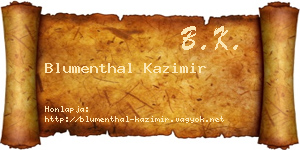 Blumenthal Kazimir névjegykártya